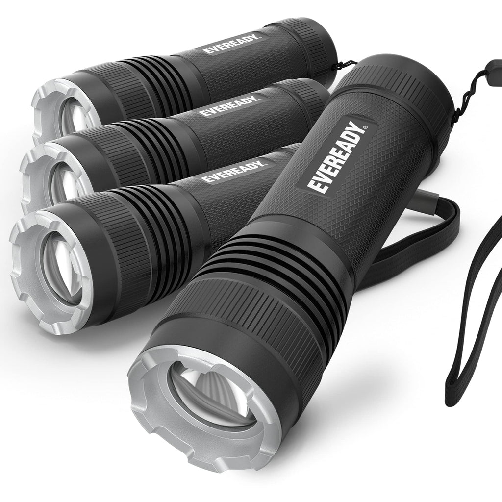 Eveready 4-Pack LED Tactical Flashlights, IPX4 Water Resistant, Rugged and Bright Flash Lights - NewNest Australia