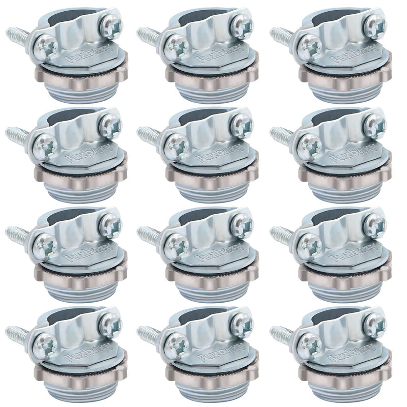 Fuzbaxy 12pcs 1/2Inch Clamp Type Cable Connectors for Metallic Conduit Protect Cables Silver-Zinc 1/2 Inch - NewNest Australia
