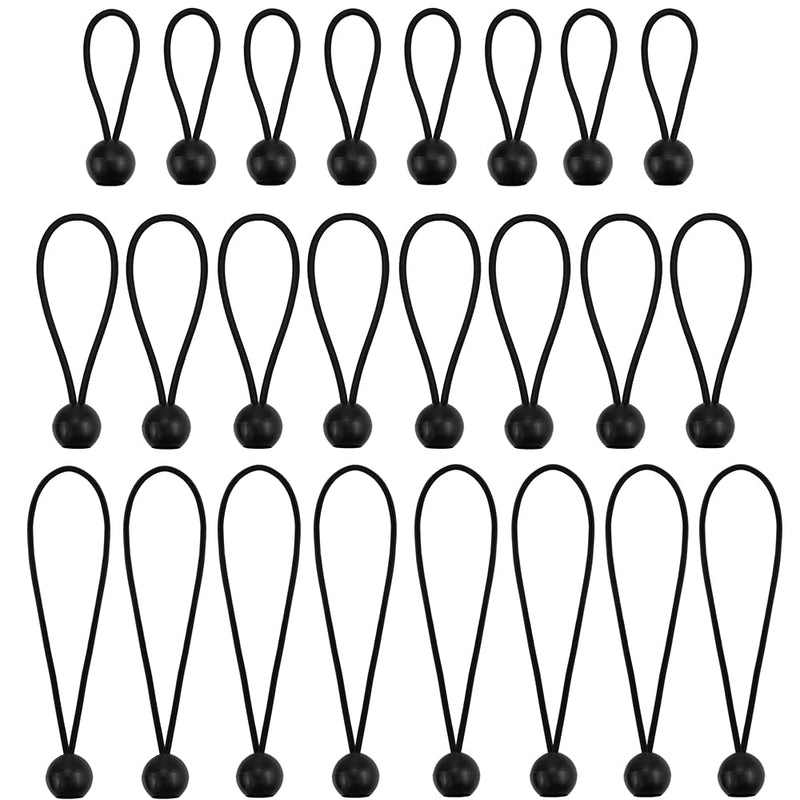 NODG 24 Pieces Ball Bungee 4,6,9 Inch Black Bungee Balls Heavy Duty Tarp Ball Bungee Cords Elastic String 4mm Thickness Tarp & Canopy Shock Cords for Camping, Tents, Cargo, Holding Wire - NewNest Australia