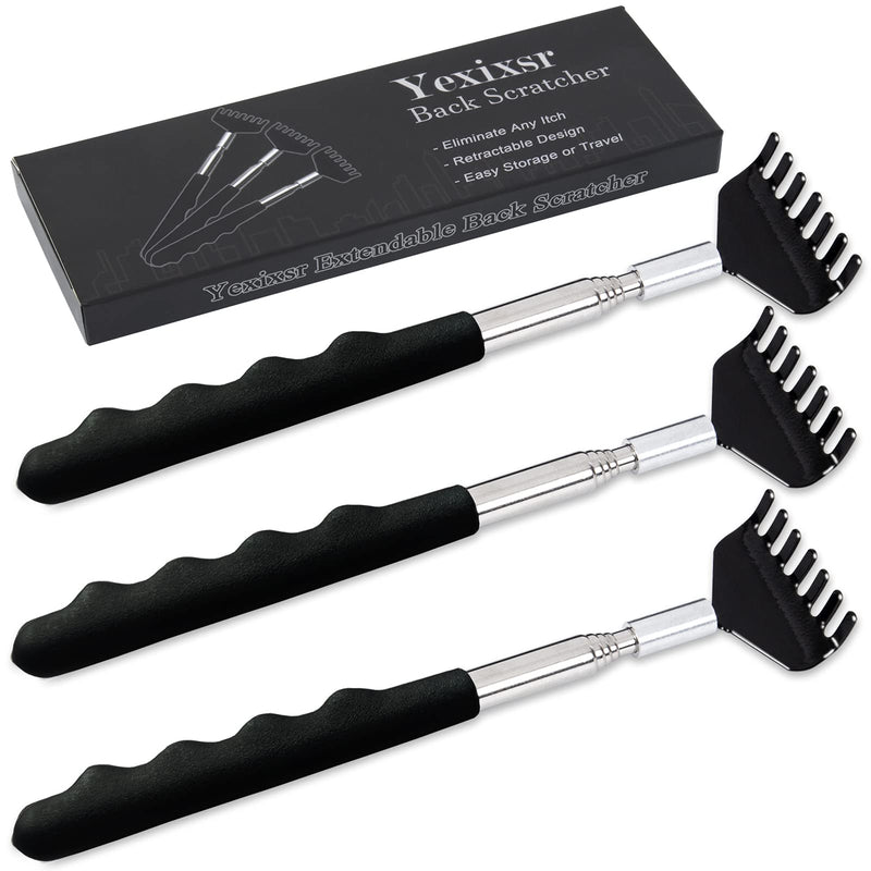 Yexixsr 3 Pack Extendable Back Scratcher Portable Telescopic Back Massager Back Scratchers for Men Women Kids Adults, Back Scratching Tool with Rubber Handles - NewNest Australia