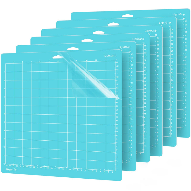 Cutting Mat for Cricut Maker/Explore Air 2/Air/One (12x12Inch),6 Pack Light Grip Blue Adhesive Sticky Non-Slip Mats for Cricut Blue for Cricut 12x12in(6 pack) LightGrip - NewNest Australia
