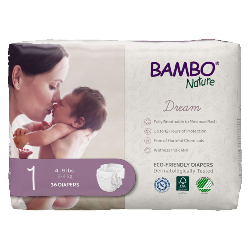 Bambo Nature Premium Eco-Friendly Baby Diapers (SIZES 1 TO 6 AVAILABLE), Size 1, 36 Count Size 1 (36 Count) - NewNest Australia