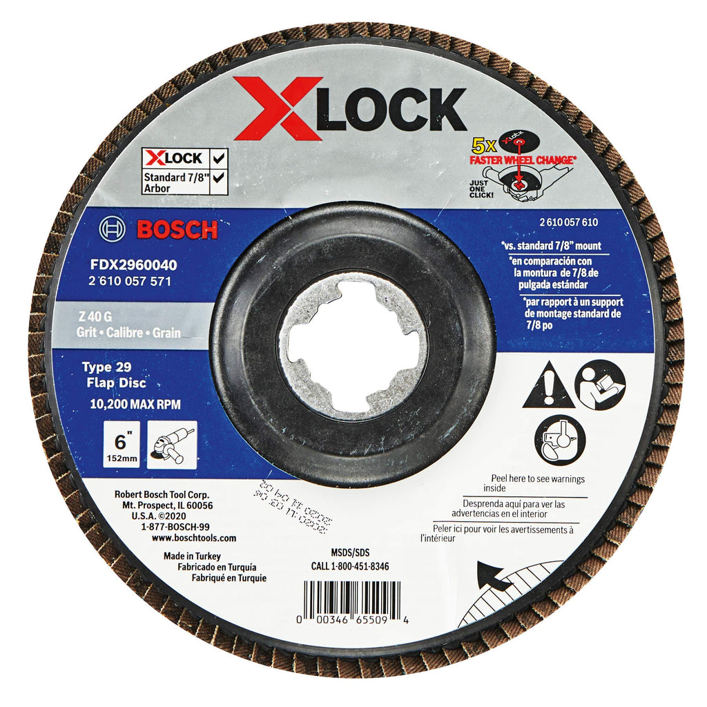 BOSCH FDX2960040 6 In. X-LOCK Arbor Type 29 40 Grit Flap Disc - NewNest Australia