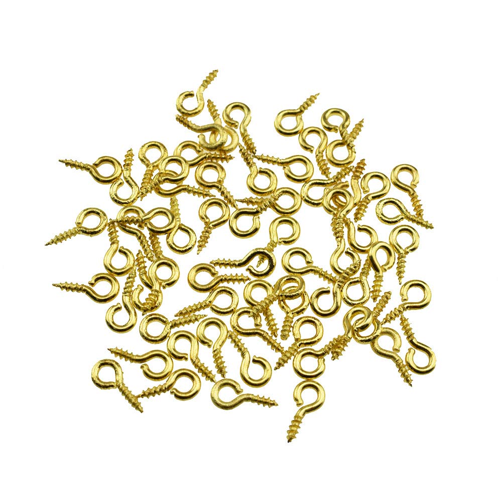 Binzzo 1/3 Inch Small Screw Eyes Solidly Closed Eyelet Threads Hold Tight Hand Twisting Cup Hooks Eyebolt Quality Aolly Gold 260 Pieces for Christmas Hanging Ornaments Jewelry Making Bead Crafts Gold-4x8mm 260Pcs - NewNest Australia