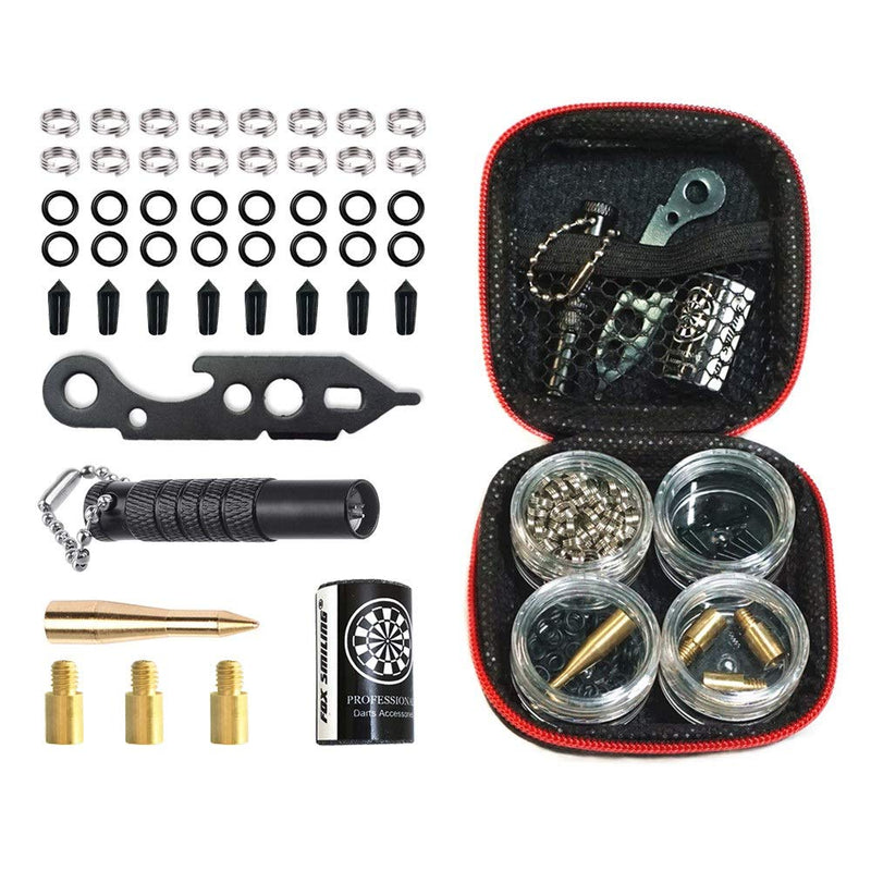 FOX SMILING Dart Tool Kit, 145PCS, with Steel Rubber O Ring, Stone Sharpener Dart Repair Accessories Set Flight Protector and Weight Add A Grams,Small Packaging Easy Carrying 145 pieces - NewNest Australia