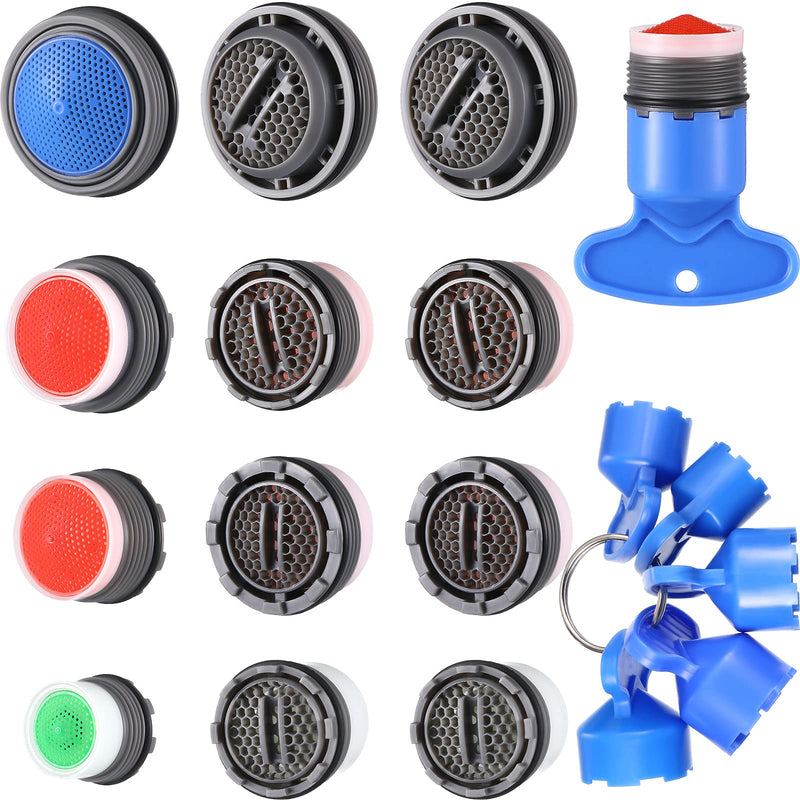 12 Pieces Faucet Aerator for Cache Aerators and 5 Pieces Cache Faucet Aerator Key Removal Wrenches, Replacement Cache Aerators for Sink M 16.5, 18.5, 21.5, 24 mm Tap Aerators Flow Restrictor - NewNest Australia