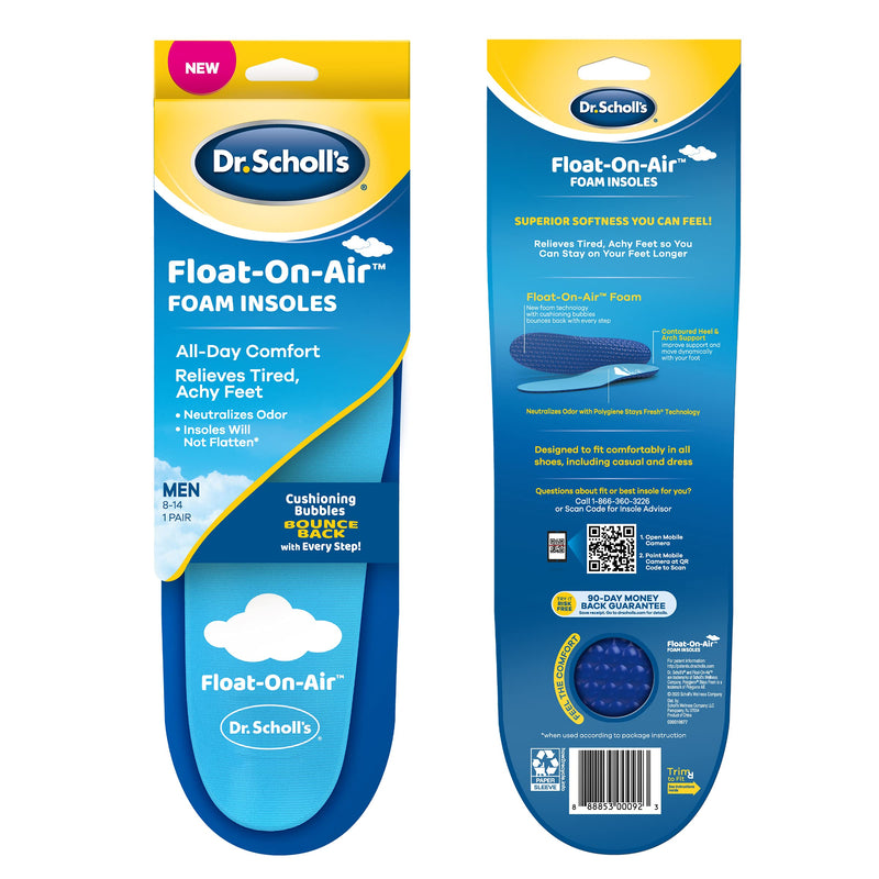 Dr. Scholl's Float-On-Air Insoles for Men, Shoe Inserts That Relieve Tired, Achy Feet with All Day Comfort, , Men's 8-14 - NewNest Australia