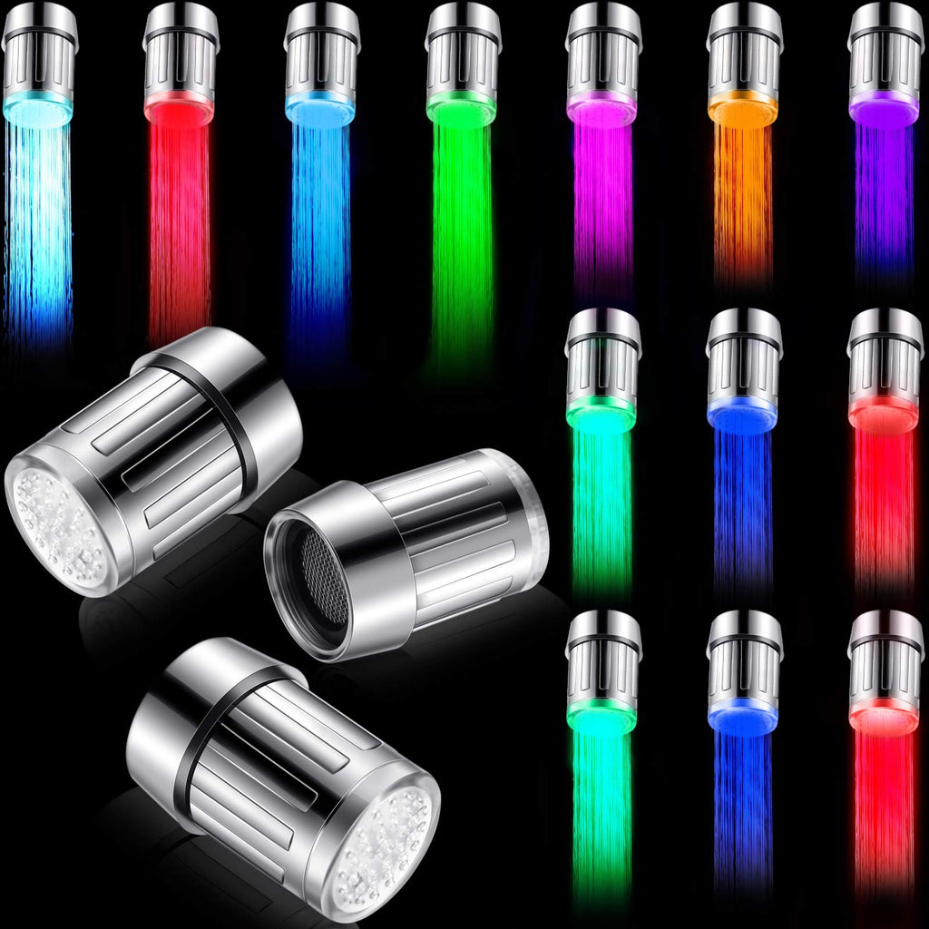 3 Pieces LED Water Faucet Light Color Changing Faucet for Kitchen and Bathroom (Fixed LED Faucet) Fixed LED Faucet - NewNest Australia