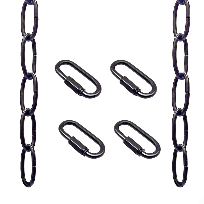 ECUDIS 6 Feet Black Pendant Light Fixture Chain, Lighting Hanging Chain Extension with Connection Locks, Heavy Duty Lighting Chain Replacement for Chandelier, Plants, Fruit Basket (6 Feet Black) 6 Feet Black-NEW - NewNest Australia