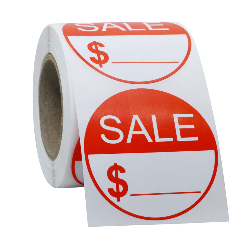 Hycodest Sale Stickers Round Labels Promotion Label Circle Label Sale Price, 300 Stickers, 2 inch, Circle with $ - NewNest Australia