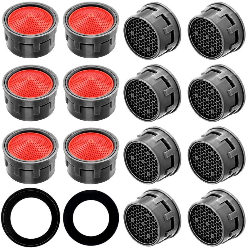 OIIKI 12 Set Faucet Aerator, Flow Restrictor Insert Faucet Aerators Replacement Parts, for Bathroom or Kitchen, Including 12PCS Red Faucet Aerator, 12PCS M22 Rubber Washers, 12PCS M24 Rubber Washers - NewNest Australia