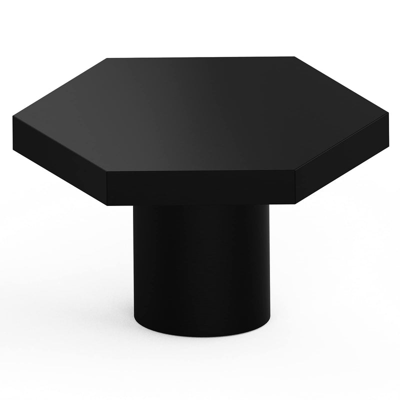 trust4care 4-Pack Flat Black Hexagon Knobs Pull for Bedroom Cabinet, Solid Zinc 1-1/3 Inch Black Hex Dresser Pulls Drawer Knob for Kitchen Furniture Decorative - NewNest Australia