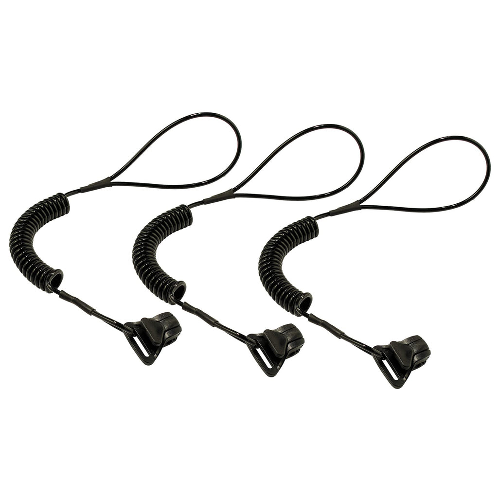 Coiled Lanyard with Clamp End, No Snag Design, Easily Attaches to Hard Hat, Tools, or Small Valuables, Weight Capacity 2lbs, Ergodyne Squids 3158, 3-Pack Black - NewNest Australia