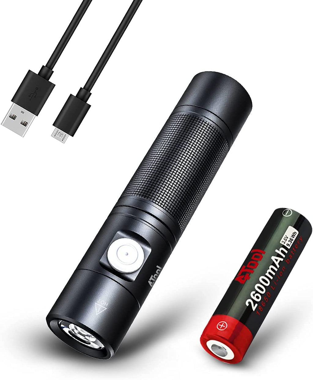 Rechargeable High Lumens Type-C USB Mini LED Flashlights Compact EDC Pocket Torch for Camping Hiking Police Law Enforcement Hunting (18650 Battery Small Flashlight) 18650 Battery Small Flashlight - NewNest Australia