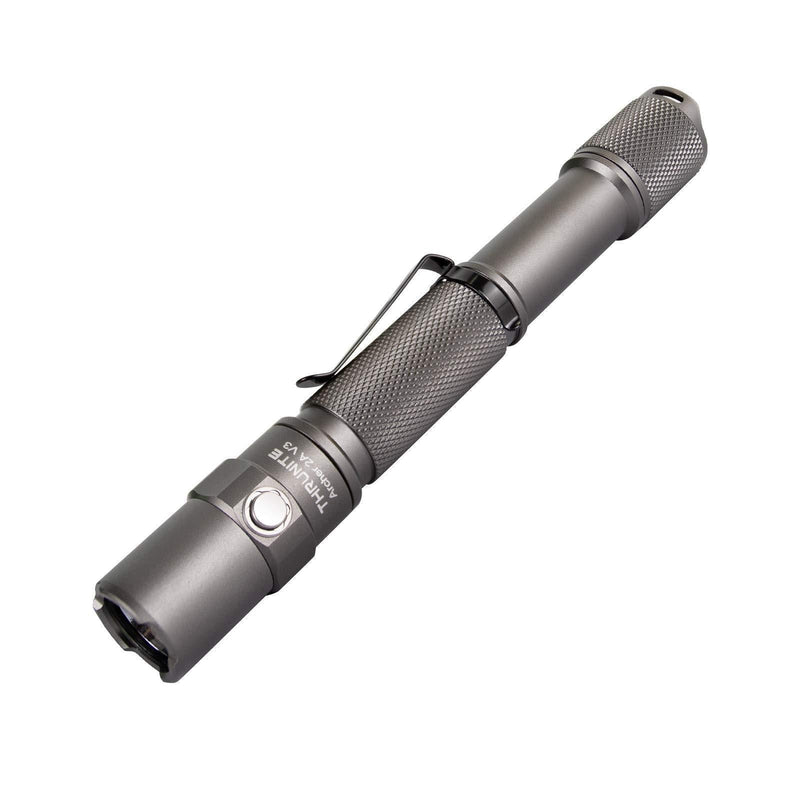 ThruNite LED Flashlight Archer 2A V3 500 Lumens CREE Portable EDC AA Flashlight with Lanyard, IPX8 Water-Resistant Dual Switch Outdoor Light for Hiking, Camping, Everyday Use - Metal Grey CW Metal Grey Cool White - NewNest Australia