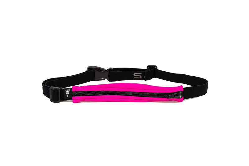 SPIbelt Large Pocket Running Belt for Adults, Expandable Pocket, Adjustable Waist, No Bounce, Fuchsia with Black Zipper - NewNest Australia
