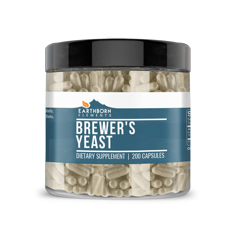 Earthborn Elements Brewer's Yeast 200 Capsules, Pure & Undiluted, No Additives 400 mg - NewNest Australia