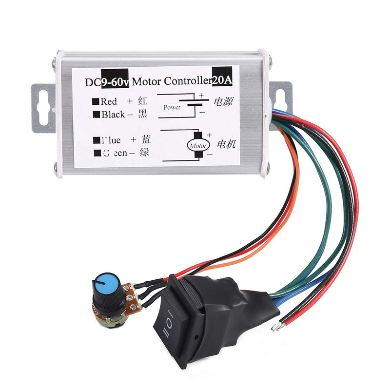 PWM DC Motor Speed Controller,Brush Motor Driver Controls Module DC 9V-60V 12V 24V 36V 48V 60V Motor Pulse Width Modulator Regulator 20A 1200W PWM Monitor Dimmer Governor with Switch & Knob 20 Amp Without - NewNest Australia