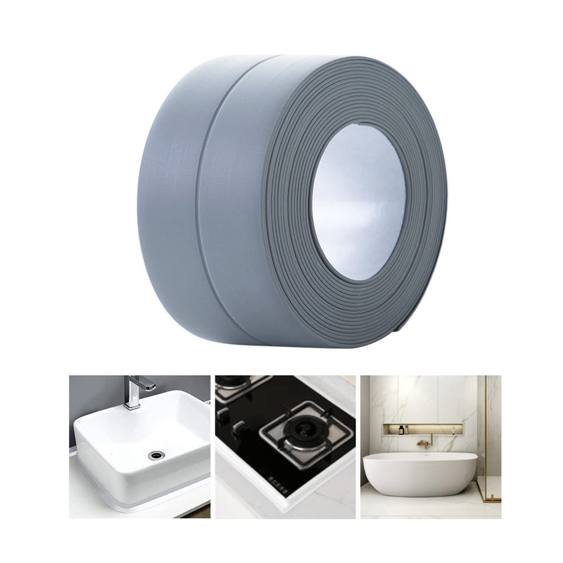 Caulk Strip, 1.5" x 10.5Ft Self Adhesive Caulk Tape, PVC Waterproof Sealing Tape for Bathroom Bathtub Kitchen Toilet Wall Grey - NewNest Australia