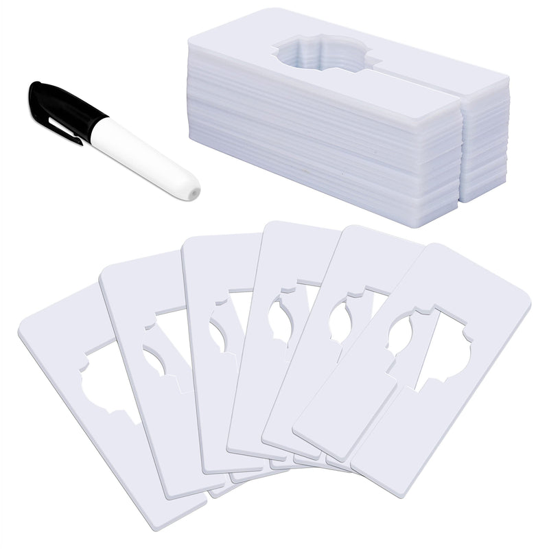 30 PCS Rectangular White Plastic Closet Dividers with a Bonus Marker, Writable and Reusable for Sorting Clothing Size, Color,, Size 2” x 5.4’’(Inner Diameter 1.4”) 30 Pack /Blank - NewNest Australia