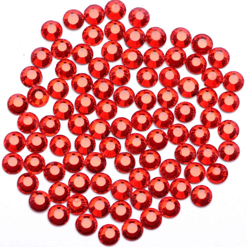 4500 Pieces Hot Fix Glass Flatback Rhinestones HotFix Round Crystal Gems (Light Red, SS6) Light Red - NewNest Australia