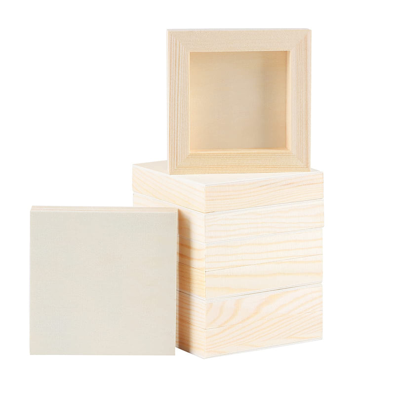 ADXCO 8 Pack Wood Panels 4 x 4 Inch Unfinished Wood Canvas Wooden Panel Boards for Painting, Pouring, Arts Use with Oils, Acrylics - NewNest Australia