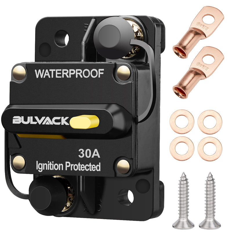 BULVACK 30 Amp Circuit Breaker with Manual Reset for Car Marine Trolling Motors Boat ATV Manual Power Protect for Audio System Fuse, 12V-36V DC, Waterproof 30Amp - NewNest Australia