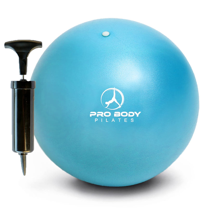 ProBody Pilates Mini Exercise Ball with Pump - 9 Inch Small Bender Ball for Stability, Barre, Pilates, Yoga, Balance, Core Training, Stretching and Physical Therapy with Workout Guide Teal - NewNest Australia