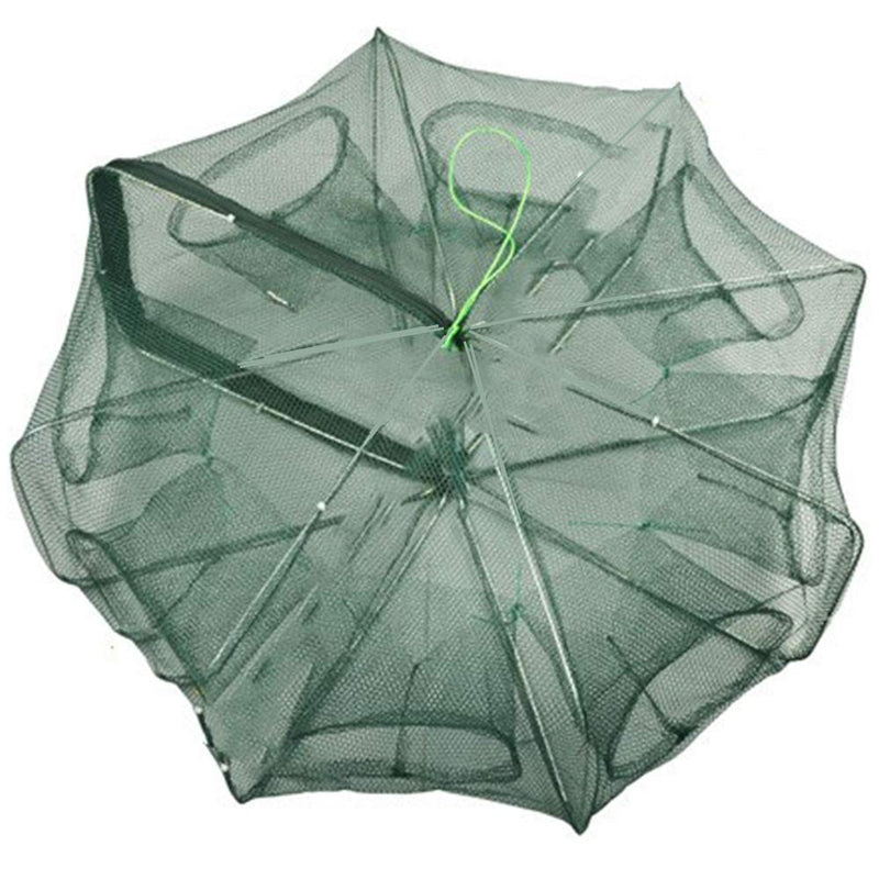 HunterBee Fishing Bait Trap Foldable Crab Crayfish Fish Minnow Crawdad Shrimp Net Cast Portable 8 holes - NewNest Australia