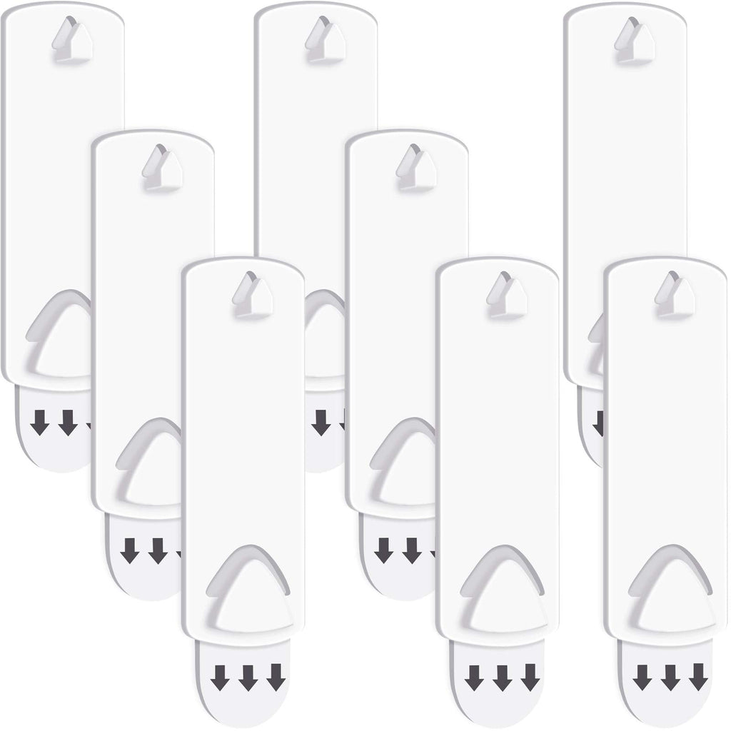 No Damage Picture Hangers Picture Hanging Kit Without Nails No Trace Adhesive Art Hanger for Bathroom Kitchen Home Door Closet, White (8 Pieces) 8 - NewNest Australia