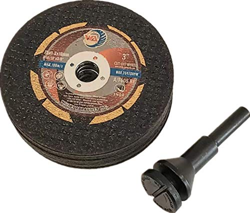 Die Grinder Cut-Off Wheels and Mandrel Kit Including 12PACK 3"x.045"x3/8" Thin Cutting Wheels and One Mounting Mandrel (12 Cut-Off Discs and 1 Mandrel) - NewNest Australia