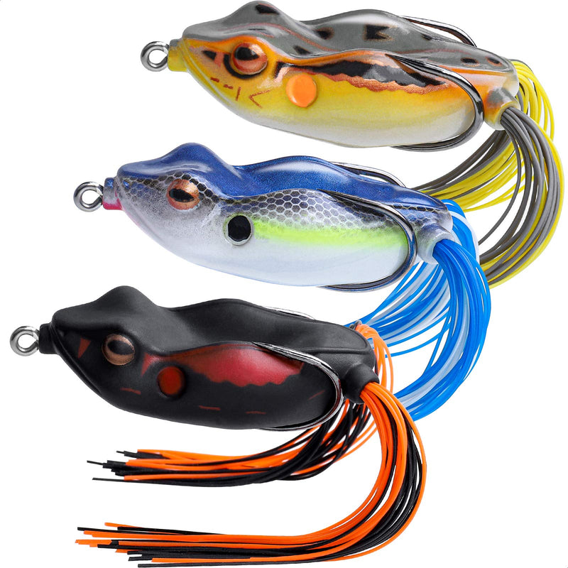TRUSCEND Topwater Fishing Lures for Bass, Super Soft Hollow Rubber/Floating Solid Foam Frog Lures, Perfect Surface Bass Lure, Weedless Ultra-Sharp BKK Hooks, Soft Skirt Legs/ Spinner Tail A-2.5",0.5oz - NewNest Australia