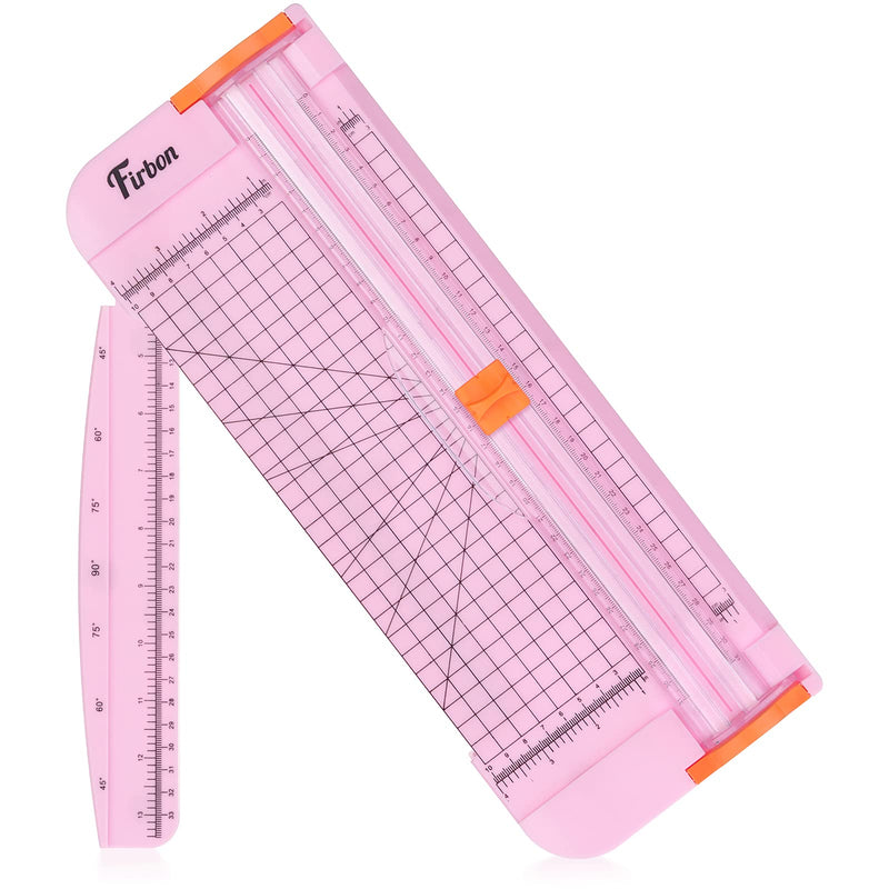 Firbon A4 Paper Cutter 12 Inch Titanium Straight Paper Trimmer with Side Ruler for Scrapbooking Craft, Paper, Coupon, Label, Cardstock(Pink) Pink - NewNest Australia
