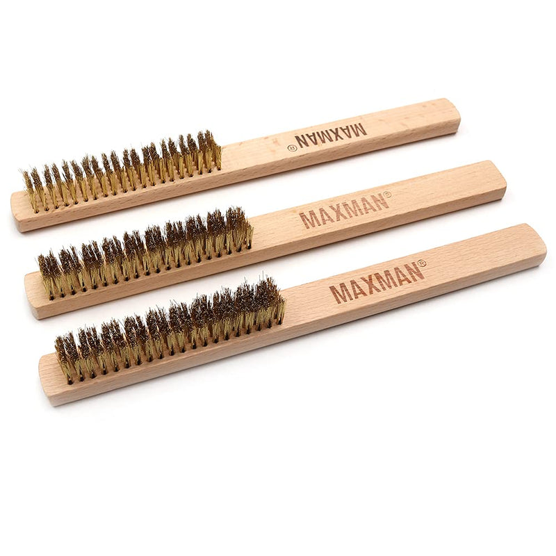 Brass Brush,Soft Brass Bristle Wire Brush,Wire Scratch Brush with 10" Beechwood Handle,3Pcs 2 - NewNest Australia