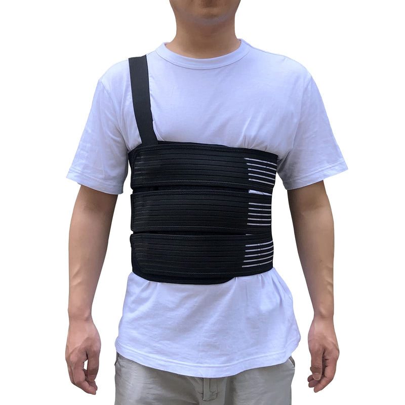 Rib Belt Chest Binder for Broken Injury Ribs, Elastic Rib Brace Compression Support to Reduce Rib Cage Pain, Breathable Chest Protector Wrap for Cracked, Fractured, Dislocated and Post-Surgery Ribs (S (25" to 33")) S (25" to 33") - NewNest Australia