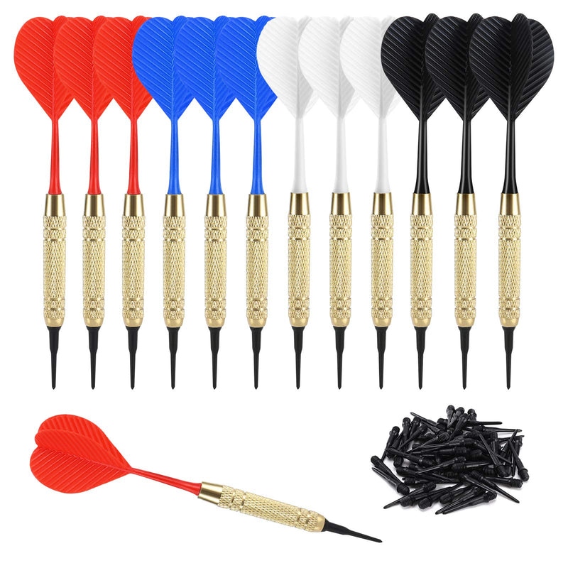 Accmor 12 Pcs Soft Tip Darts, 18g Plastic Tip Darts Set, Attach Extra 100 Black 2BA Replacement Tips, Soft Tip Darts for Electronic/Plastic Dartboard - NewNest Australia