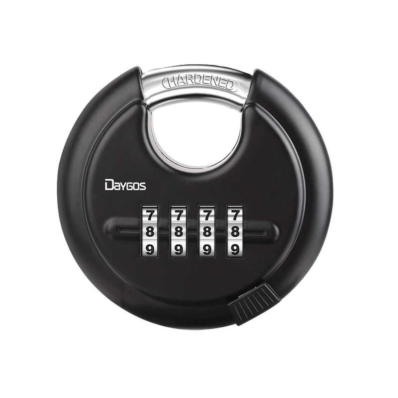 Combination Disc Padlocks for Outdoor - Heavy Duty 4 Digit Code Lock, Combo Discus Lock for Storage Unit,Gate,Fence,Trailer,1PCS,Black Black-1Pcs - NewNest Australia