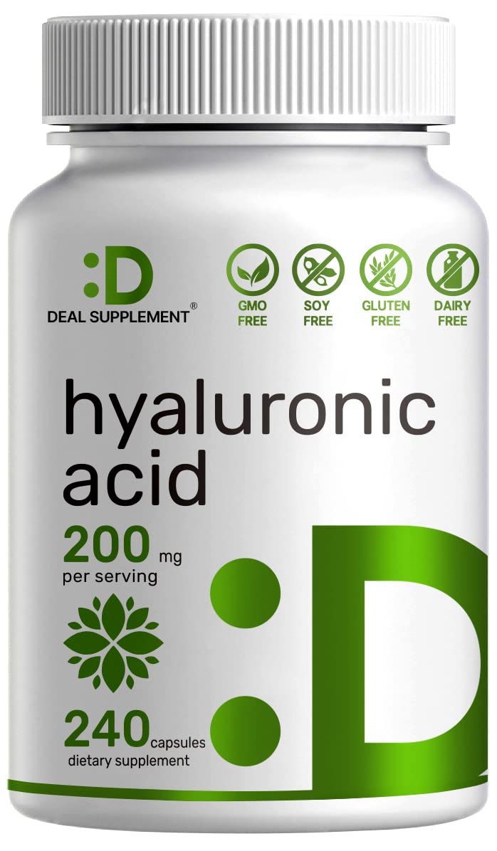 Hyaluronic Acid Supplements 200mg, 240 Capsules, 4 Months Supply, 95%+ Purity, Plant-Based, Support Healthy Joint, Bones and Connective Tissue | Promotes Skin Hydration - NewNest Australia