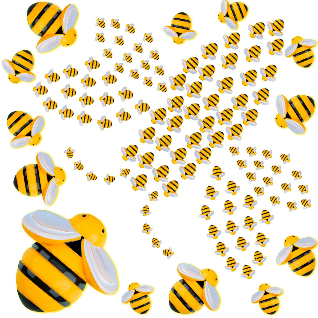 100 Pieces Tiny Resin Bees Ornaments Decor 0.98 Inch, 0.74 Inch, 0.55 Inch Tiny Bees for Crafts Flatback Bee Shaped Embellishments Bee Charms Bumblebees for Wreath Party Home Decoration - NewNest Australia