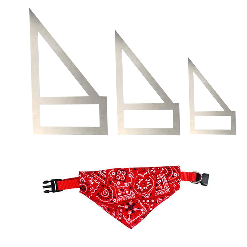 PIAOLGYI 3 Pcs M/S/L Reversible Dog Bandana Sewing Template Set DIY Craft Dog Bib Pattern for Small/Medium/Lager Size Dogs,Dog Scarf Sewing Quilting Stencil Triangle - NewNest Australia