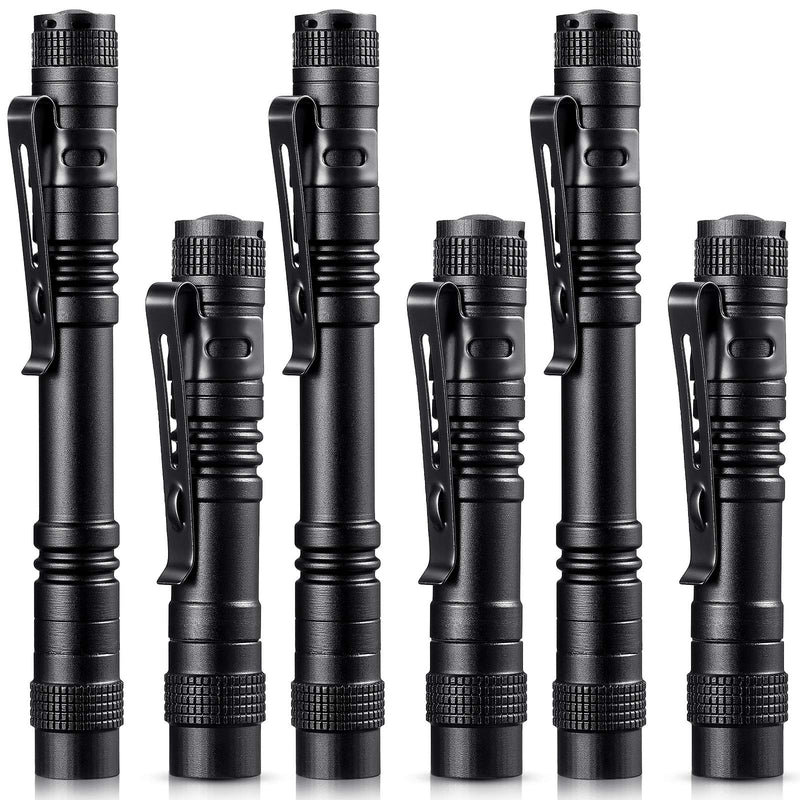 LED Light Pen Flashlight Battery-Powered Handheld Pen Lights Small Pocket Flashlights with Clip for Camping, Outdoor, Emergency (6 Pieces) 6 - NewNest Australia