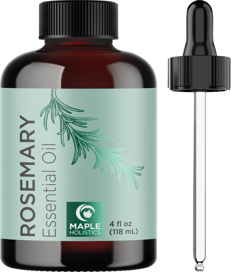 Pure Rosemary Essential Oil with Dropper - Undiluted Rosemary Oil for Hair Skin and Nails and Refreshing Aromatherapy Oil for Diffusers - Cleansing Rosemary Essential Oil for Dry Scalp Care 4oz - NewNest Australia