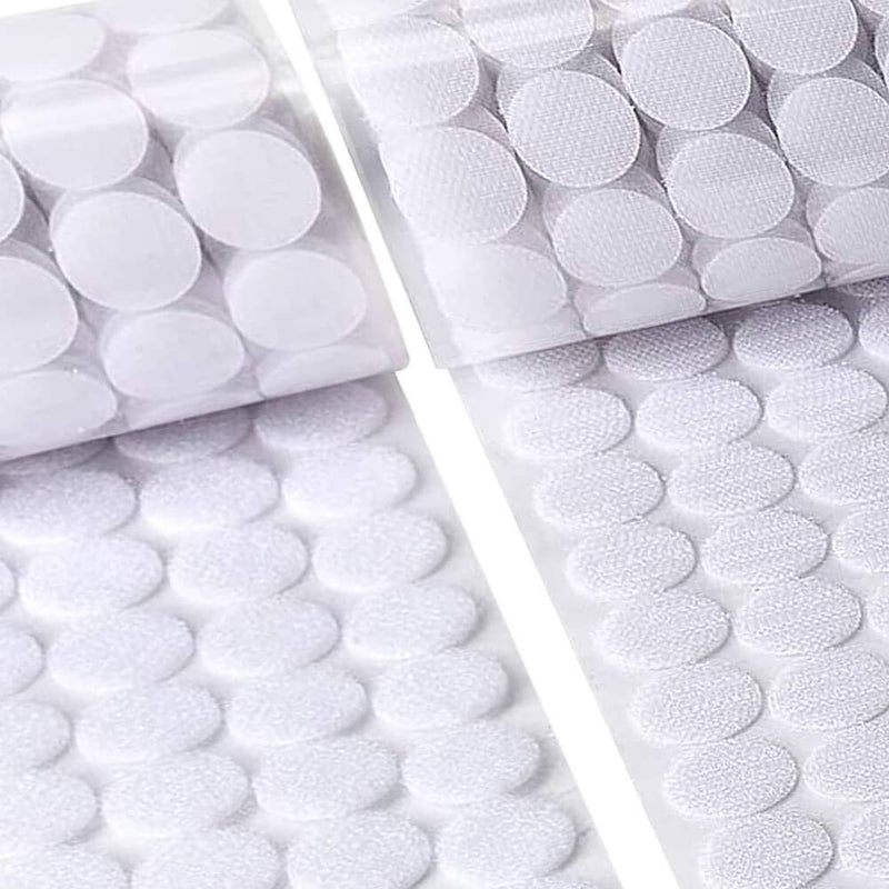 Self Adhesive Dots, 1000Pcs(500 Pair Sets) 0.59 Inch Diameter Strong Self Adhesive Dots for Classroom Nylon Sticky Back Coins Hook Loop Strips, Small Circle Dots Stickers Tapes, White - NewNest Australia