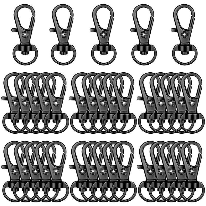 35 Pieces Swivel Clasps Lanyard Snap Hooks Swivel Snap Hooks Metal Keychain Clip Hooks Lobster Claw Clasps for Keychain Key Ring Crafts (Black) Black - NewNest Australia