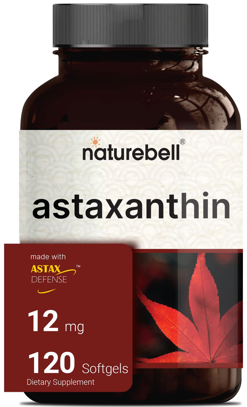 Maximum Strength Astaxanthin Softgel Supplements, Astaxanthin 12mg, 120 Softgels, 4 Month Supply, Strongly Promotes Skin & Joint Health, Hear Function and Immune Support, Non-GMO - NewNest Australia
