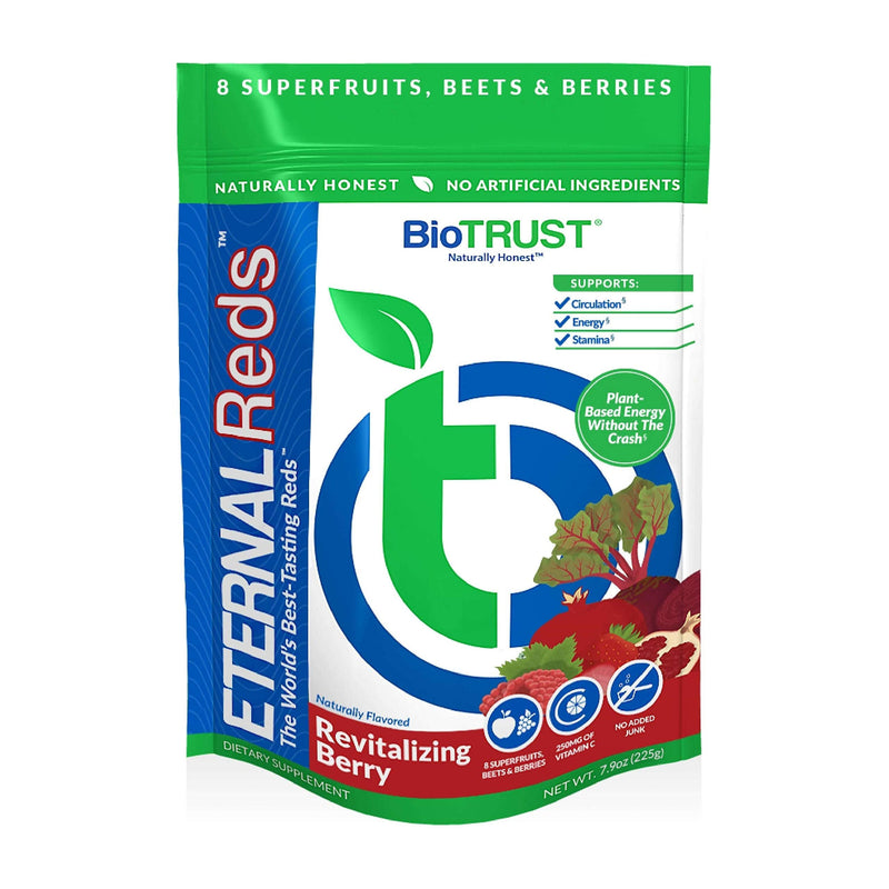 BioTrust Eternal Reds, Red Superfoods Powder, Support for Healthy Circulation, Energy, Stamina, No Added Sugar or Caffeine, Naturally Flavored and Sweetened, Berry Flavor (30 Servings) - NewNest Australia