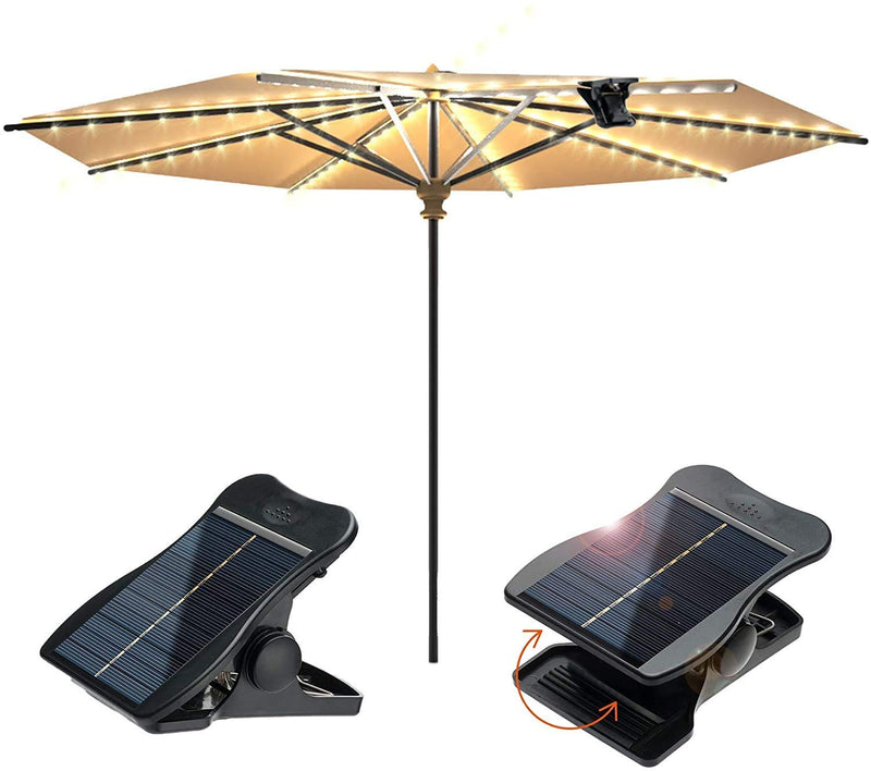 Solar Umbrella Lights,Patio Umbrella Lights with 8 Modes 3V 112 Led Medium Solar Panel Clip Outdoor Waterproof Umbrella Lights for Beach Tent Garden Camping Party Decoration(Warm White) Medium Clip Solar Powered - NewNest Australia