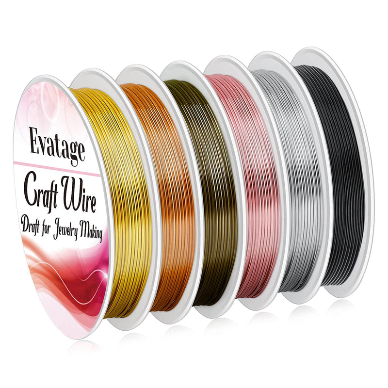 20 Gauge Jewelry Wire for Jewelry Making, Evatage 6 Rolls Craft Wire Tarnish Resistant Copper Beading Wire for Jewelry Making Supplies and Crafts - NewNest Australia