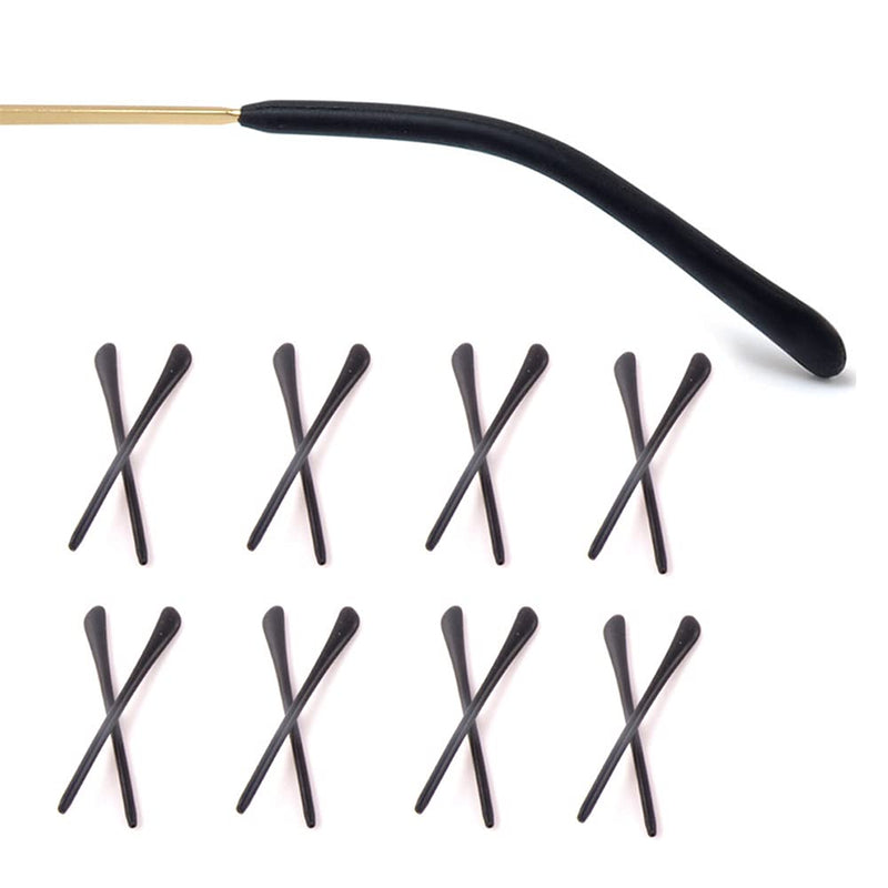 8 Pairs Eyeglass End Tips Ear Sock Pieces Anti-Slip Tube Replacement Tips Silicone for Thin Metal Eyeglass Legs, Black - NewNest Australia