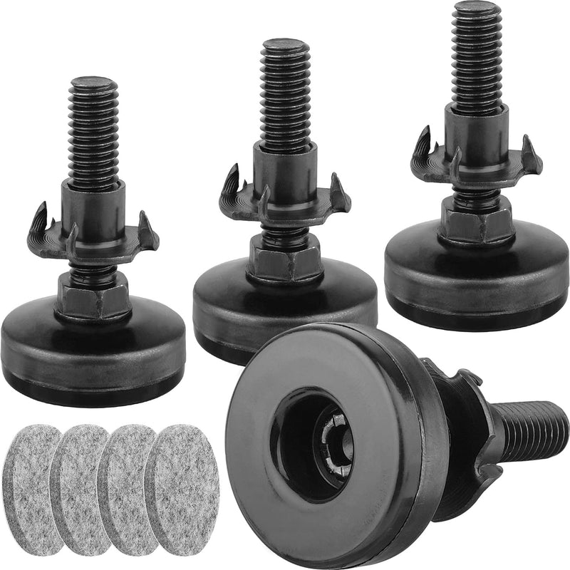 Furniture Levelers Heavy Duty Furniture Leveling Feet Adjustable Leg Levelers for Cabinets Sofa Tables Chairs Raiser, Support 1320LBs, T- Nut Kit 3/8”-16 Thread, Large Base - 4 Pack,Black 4pack - NewNest Australia